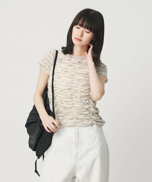 BEAUTY&YOUTH UNITED ARROWS / ビューティー&ユース ユナイテッドアローズ カットソー | 【WEB限定】カスリボーダー シャーリングトップス 2WAY | 詳細9