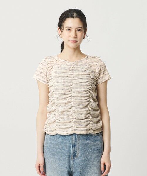 BEAUTY&YOUTH UNITED ARROWS / ビューティー&ユース ユナイテッドアローズ カットソー | 【WEB限定】カスリボーダー シャーリングトップス 2WAY | 詳細23