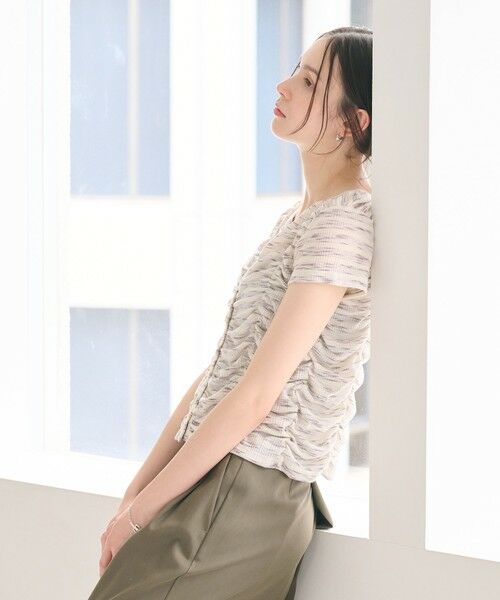 BEAUTY&YOUTH UNITED ARROWS / ビューティー&ユース ユナイテッドアローズ カットソー | 【WEB限定】カスリボーダー シャーリングトップス 2WAY | 詳細15