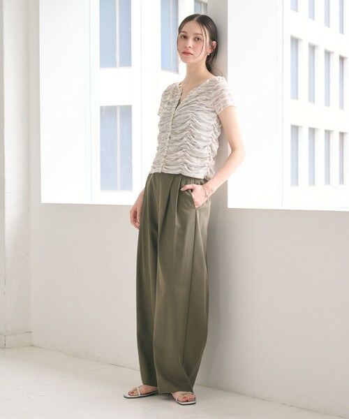 BEAUTY&YOUTH UNITED ARROWS / ビューティー&ユース ユナイテッドアローズ カットソー | 【WEB限定】カスリボーダー シャーリングトップス 2WAY | 詳細16