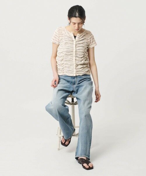 BEAUTY&YOUTH UNITED ARROWS / ビューティー&ユース ユナイテッドアローズ カットソー | 【WEB限定】カスリボーダー シャーリングトップス 2WAY | 詳細19