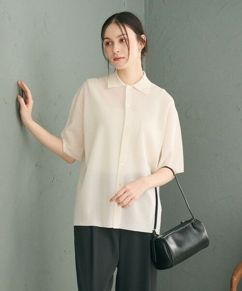 BEAUTY&YOUTH UNITED ARROWS / ビューティー&ユース ユナイテッドアローズ カーディガン・ボレロ | ミラノリブ ショートスリーブ シャツカーディガン ウォッシャブル | 詳細1
