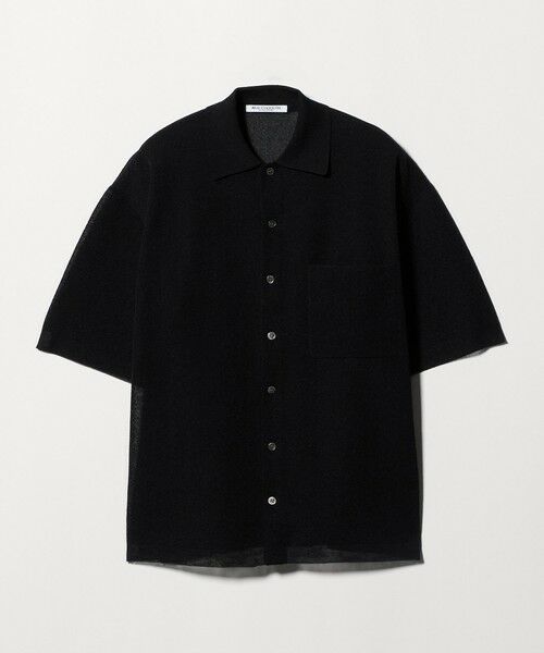 BEAUTY&YOUTH UNITED ARROWS / ビューティー&ユース ユナイテッドアローズ カーディガン・ボレロ | ミラノリブ ショートスリーブ シャツカーディガン ウォッシャブル（BLACK）