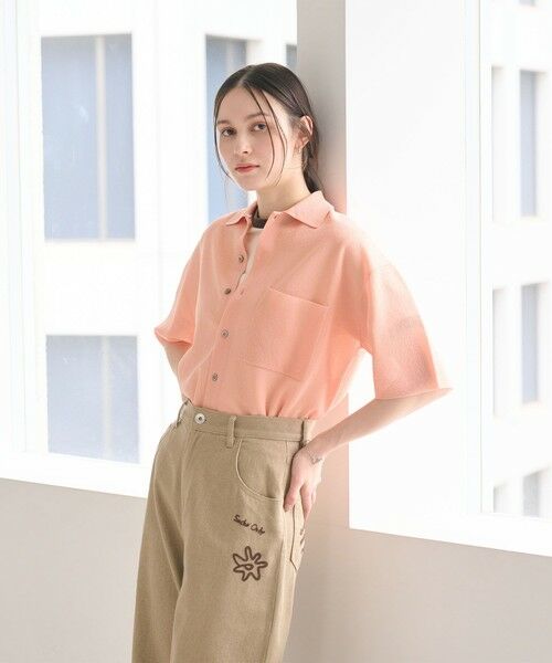 BEAUTY&YOUTH UNITED ARROWS / ビューティー&ユース ユナイテッドアローズ カーディガン・ボレロ | ミラノリブ ショートスリーブ シャツカーディガン ウォッシャブル（SHERBET）