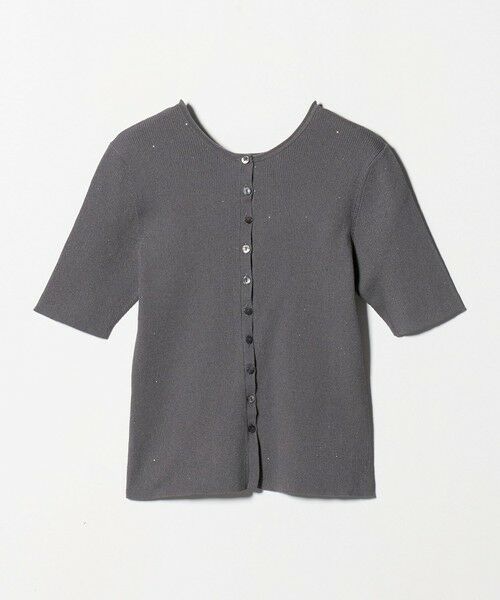 BEAUTY&YOUTH UNITED ARROWS / ビューティー&ユース ユナイテッドアローズ カーディガン・ボレロ | スパンコール ハーフスリーブ ２WAYカーディガン ウォッシャブル（DK.GRAY）
