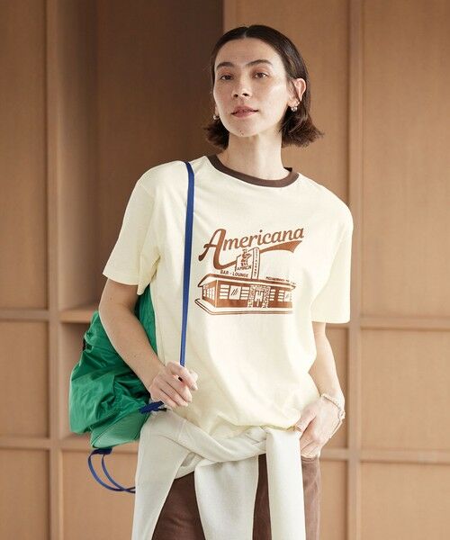 BEAUTY&YOUTH UNITED ARROWS / ビューティー&ユース ユナイテッドアローズ Tシャツ | 【WEB限定/別注】＜Americana＞リンガーTシャツ（WHITE）