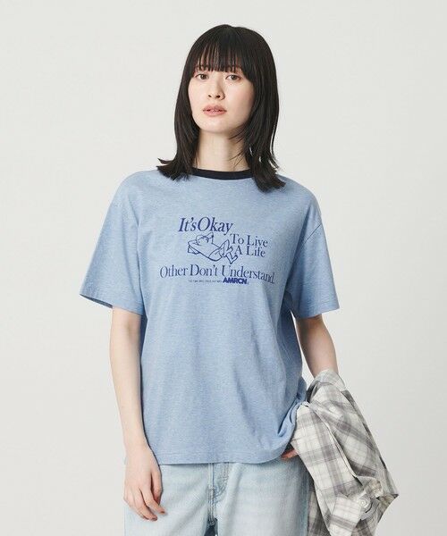BEAUTY&YOUTH UNITED ARROWS / ビューティー&ユース ユナイテッドアローズ Tシャツ | 【WEB限定/別注】＜Americana＞リンガーTシャツ（LT.BLUE）