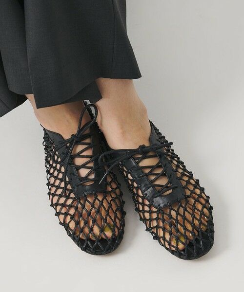 BEAUTY&YOUTH UNITED ARROWS / ビューティー&ユース ユナイテッドアローズ フラットシューズ | 【別注】＜MOHI...＞WEAVE LACEUP シューズ（BLACK）
