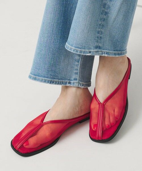 BEAUTY&YOUTH UNITED ARROWS / ビューティー&ユース ユナイテッドアローズ サンダル | チュール スライダー サンダル（RED）