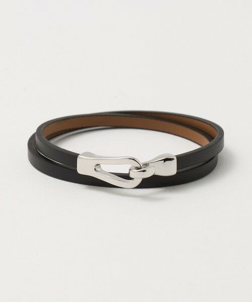 BEAUTY&YOUTH UNITED ARROWS / ビューティー&ユース ユナイテッドアローズ ブレスレット・バングル | メタル×レザーベルト ブレスレット（BLACK）