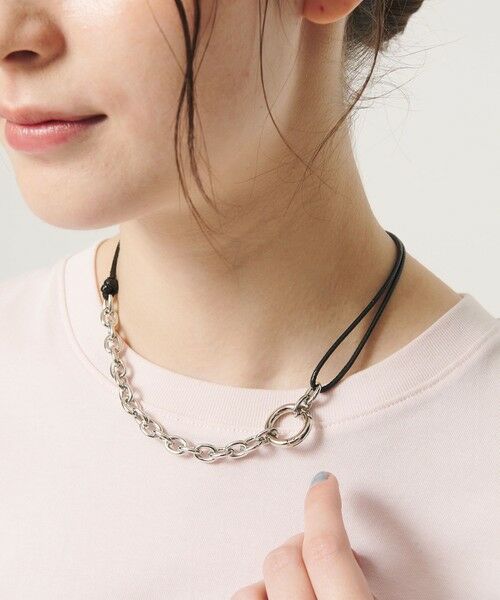 BEAUTY&YOUTH UNITED ARROWS / ビューティー&ユース ユナイテッドアローズ ネックレス・ペンダント・チョーカー | コード×メタルチェーン コンビ チョーカー ネックレス | 詳細6