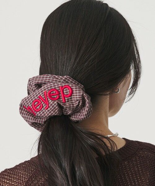 BEAUTY&YOUTH UNITED ARROWS / ビューティー&ユース ユナイテッドアローズ ヘアゴム・シュシュ | ＜heyep＞Pajama Check ロゴ シュシュ | 詳細1