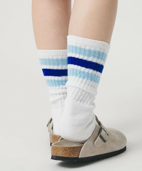 BEAUTY&YOUTH UNITED ARROWS / ビューティー&ユース ユナイテッドアローズ ソックス | ＜THE RAILROAD SOCK＞ラインソックス 2Pセット（LT.BLUE）