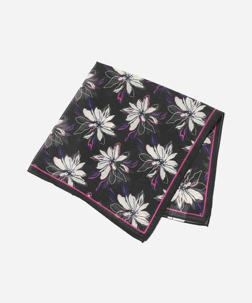 BEAUTY&YOUTH UNITED ARROWS / ビューティー&ユース ユナイテッドアローズ バンダナ・スカーフ | フラワー柄 スカーフ（BLACK）