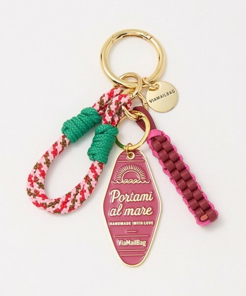 BEAUTY&YOUTH UNITED ARROWS / ビューティー&ユース ユナイテッドアローズ キーホルダー・ストラップ | ＜VIAMAILBAG＞プレート ロゴ チャーム（PINK）