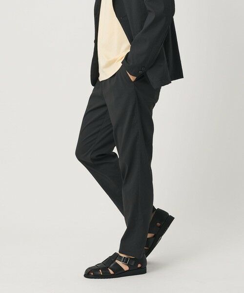 BEAUTY&YOUTH UNITED ARROWS / ビューティー&ユース ユナイテッドアローズ その他パンツ | MIXTURE ナイロン 1プリーツ テーパード パンツ NO.5 ヨコストレッチ 撥水機能 ウォッシャブル セットアップ対応（BLACK）