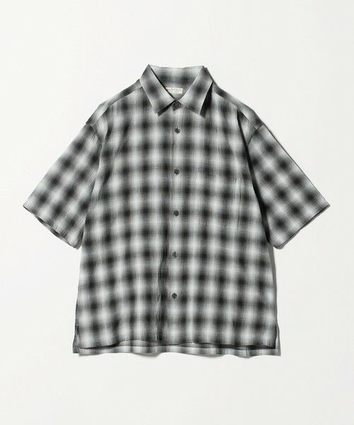 BEAUTY&YOUTH UNITED ARROWS / ビューティー&ユース ユナイテッドアローズ シャツ・ブラウス | ボイル オンブレ チェック レギュラーカラー シャツ GRANDE型（DK.GRAY）