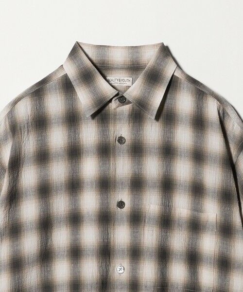 BEAUTY&YOUTH UNITED ARROWS / ビューティー&ユース ユナイテッドアローズ シャツ・ブラウス | ボイル オンブレ チェック レギュラーカラー シャツ GRANDE型 | 詳細4