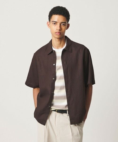 BEAUTY&YOUTH UNITED ARROWS / ビューティー&ユース ユナイテッドアローズ シャツ・ブラウス | HI-LINE シュリンク リネン ハーフ スリーブ シャツ | 詳細1