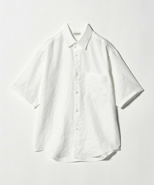 BEAUTY&YOUTH UNITED ARROWS / ビューティー&ユース ユナイテッドアローズ シャツ・ブラウス | ライト リネンタッチ キャンプカラー シャツ FORM型（WHITE）