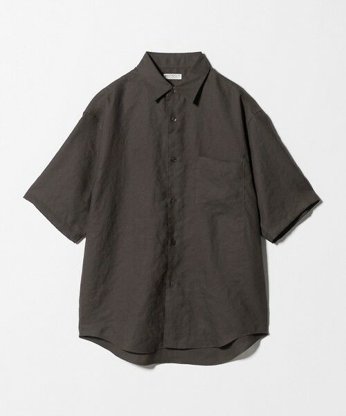 BEAUTY&YOUTH UNITED ARROWS / ビューティー&ユース ユナイテッドアローズ シャツ・ブラウス | ライト リネンタッチ キャンプカラー シャツ FORM型（DK.GRAY）