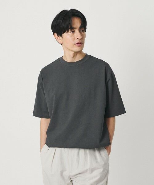 BEAUTY&YOUTH UNITED ARROWS / ビューティー&ユース ユナイテッドアローズ カットソー | フラックス ライク アジャスト クルーネック Tシャツ 吸水速乾 ストレッチ 通気性（DK.GRAY）