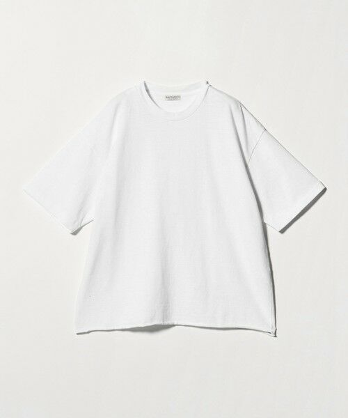 BEAUTY&YOUTH UNITED ARROWS / ビューティー&ユース ユナイテッドアローズ カットソー | ネップ コットン カットオフ クロップド Tシャツ（WHITE）