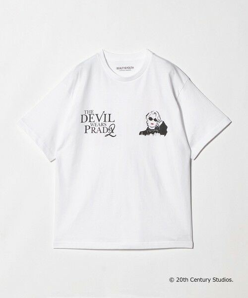 BEAUTY&YOUTH UNITED ARROWS / ビューティー&ユース ユナイテッドアローズ カットソー | 【別注】＜プラダを着た悪魔2＞ MILANDA / プリント Tシャツ（WHITE）