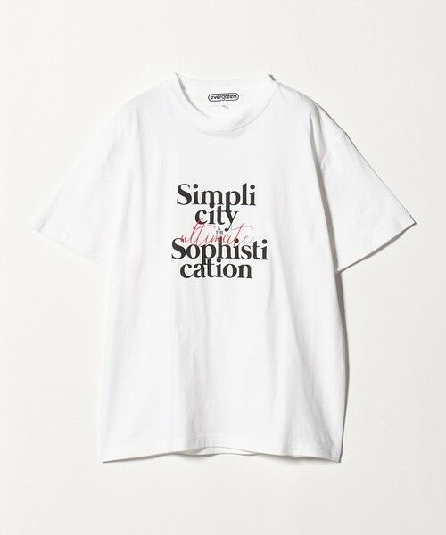 BEAUTY&YOUTH UNITED ARROWS / ビューティー&ユース ユナイテッドアローズ カットソー | <evergreen>SIMPLICITY プリント Tシャツ(WHITE)