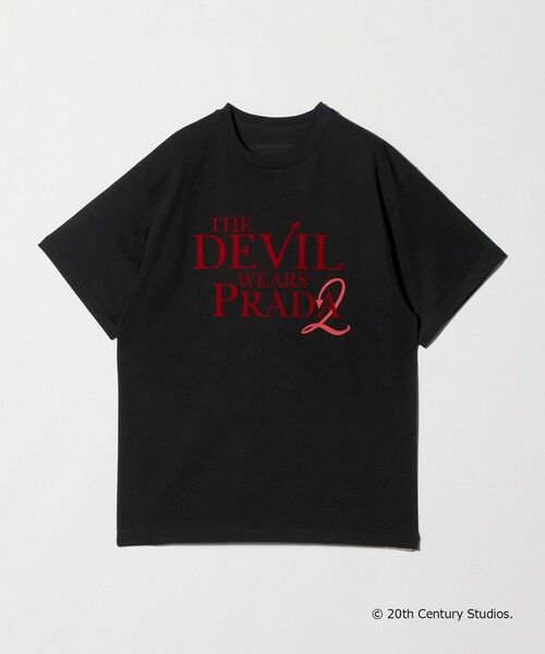 BEAUTY&YOUTH UNITED ARROWS / ビューティー&ユース ユナイテッドアローズ カットソー | 【別注】＜プラダを着た悪魔2＞ ロゴ プリント Tシャツ（BLACK）