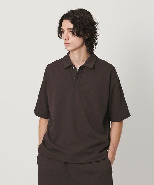 BEAUTY&YOUTH UNITED ARROWS / ビューティー&ユース ユナイテッドアローズ カットソー | Air Dobby ワイドテーパード ポロシャツ ヨコストレッチ 吸水速乾 ウォッシャブル（DK.BROWN）