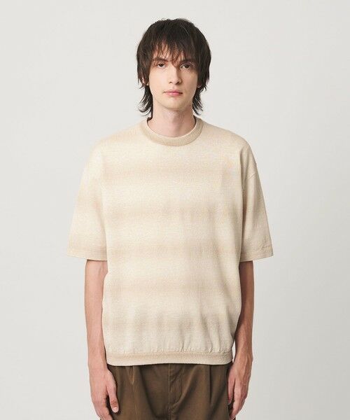 BEAUTY&YOUTH UNITED ARROWS / ビューティー&ユース ユナイテッドアローズ ニット・セーター | シアー オンブレ ボーダー クルーネック Tシャツ ウォッシャブル | 詳細12