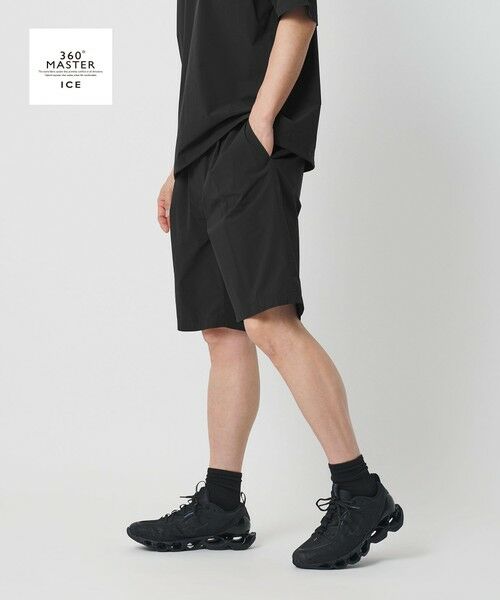 BEAUTY&YOUTH UNITED ARROWS / ビューティー&ユース ユナイテッドアローズ ショート・ハーフ・半端丈パンツ | 360°MASTER ICE イージー ショーツ   セットアップ対応 接触冷感 ストレッチ 撥水 UVカット（BLACK）