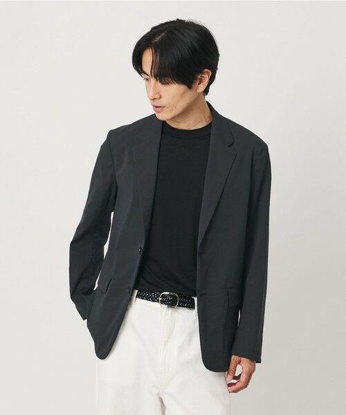 BEAUTY&YOUTH UNITED ARROWS / ビューティー&ユース ユナイテッドアローズ テーラードジャケット | MIXTURE ナイロン コンフォート ジャケット ヨコストレッチ 撥水機能 ウォッシャブル セットアップ対応(DK.GRAY)