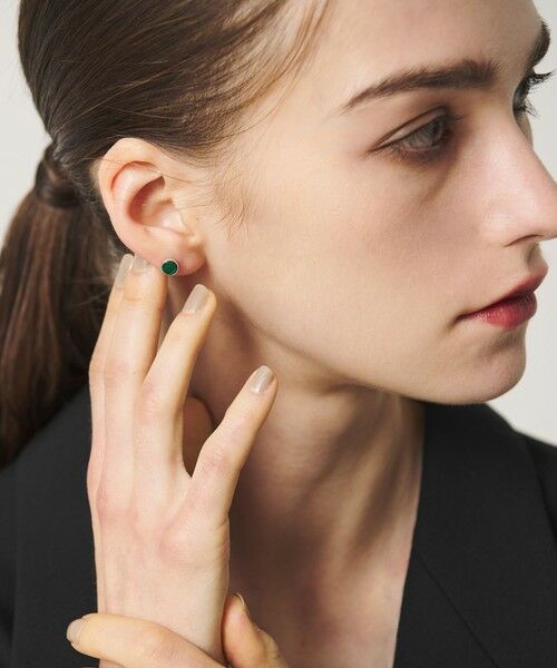BEAUTY&YOUTH UNITED ARROWS / ビューティー&ユース ユナイテッドアローズ ピアス・イヤリング | ＜eoa＞ストーン マラカイト スタッズ ピアス 片耳用（SILVER）