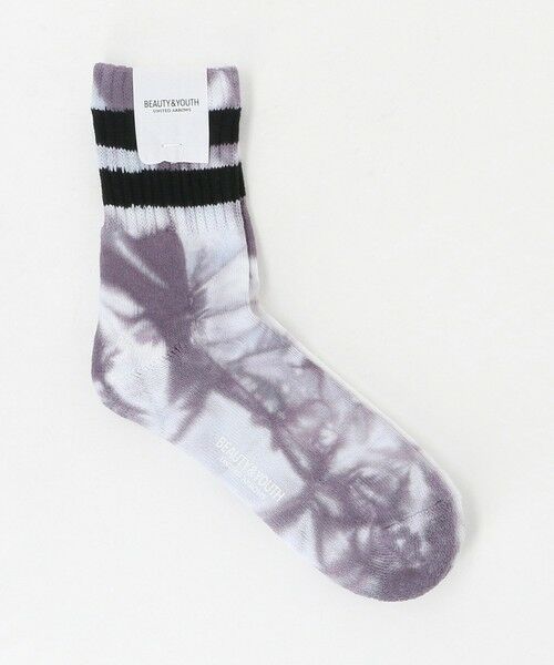 BEAUTY&YOUTH UNITED ARROWS / ビューティー&ユース ユナイテッドアローズ ソックス | 2ライン ソフト パイル クウォータ— ソックス（PURPLE）