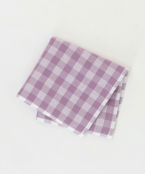 BEAUTY&YOUTH UNITED ARROWS / ビューティー&ユース ユナイテッドアローズ ハンカチ | ギンガム チェック ガーゼ ハンカチ（LILAC）