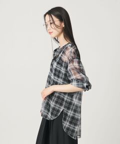 BEAUTY&YOUTH UNITED ARROWS / ビューティー&ユース ユナイテッドアローズ シャツ・ブラウス | 【WEB限定】オンブレーチェック シアーバンドカラーシャツ ウォッシャブル