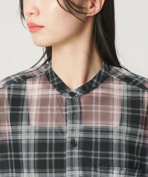 BEAUTY&YOUTH UNITED ARROWS / ビューティー&ユース ユナイテッドアローズ シャツ・ブラウス | 【WEB限定】オンブレーチェック シアーバンドカラーシャツ ウォッシャブル | 詳細7