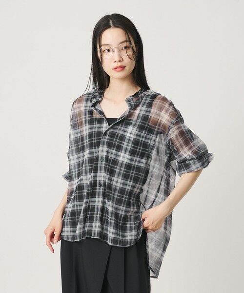 BEAUTY&YOUTH UNITED ARROWS / ビューティー&ユース ユナイテッドアローズ シャツ・ブラウス | 【WEB限定】オンブレーチェック シアーバンドカラーシャツ ウォッシャブル | 詳細2
