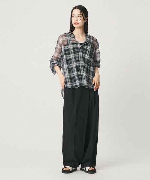 BEAUTY&YOUTH UNITED ARROWS / ビューティー&ユース ユナイテッドアローズ シャツ・ブラウス | 【WEB限定】オンブレーチェック シアーバンドカラーシャツ ウォッシャブル | 詳細3