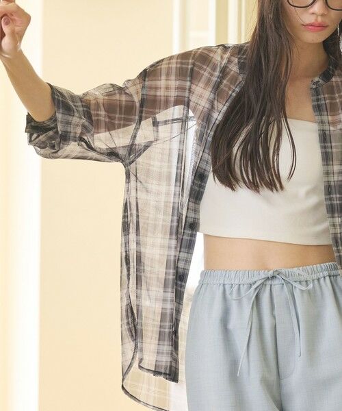 BEAUTY&YOUTH UNITED ARROWS / ビューティー&ユース ユナイテッドアローズ シャツ・ブラウス | 【WEB限定】オンブレーチェック シアーバンドカラーシャツ ウォッシャブル | 詳細4