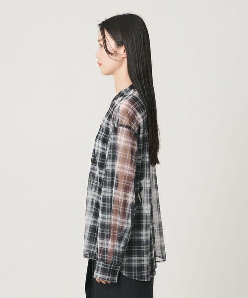 BEAUTY&YOUTH UNITED ARROWS / ビューティー&ユース ユナイテッドアローズ シャツ・ブラウス | 【WEB限定】オンブレーチェック シアーバンドカラーシャツ ウォッシャブル | 詳細5