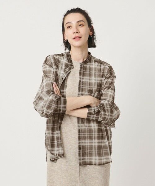 BEAUTY&YOUTH UNITED ARROWS / ビューティー&ユース ユナイテッドアローズ シャツ・ブラウス | 【WEB限定】オンブレーチェック シアーバンドカラーシャツ ウォッシャブル | 詳細12