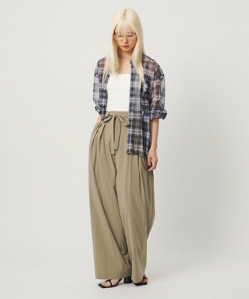 BEAUTY&YOUTH UNITED ARROWS / ビューティー&ユース ユナイテッドアローズ その他パンツ | セルロースブレンド ベルトループ ワイドパンツ ウォッシャブル | 詳細9