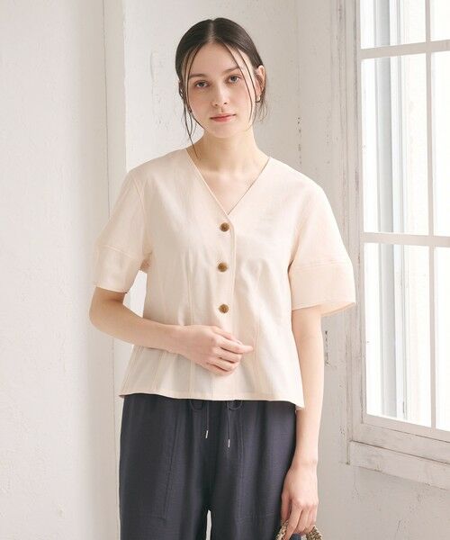 BEAUTY&YOUTH UNITED ARROWS / ビューティー&ユース ユナイテッドアローズ シャツ・ブラウス | カーブスリーブ Vネック ブラウス UVカット 防シワ ウォッシャブル | 詳細2