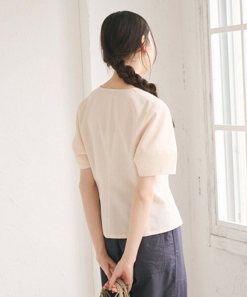 BEAUTY&YOUTH UNITED ARROWS / ビューティー&ユース ユナイテッドアローズ シャツ・ブラウス | カーブスリーブ Vネック ブラウス UVカット 防シワ ウォッシャブル | 詳細4