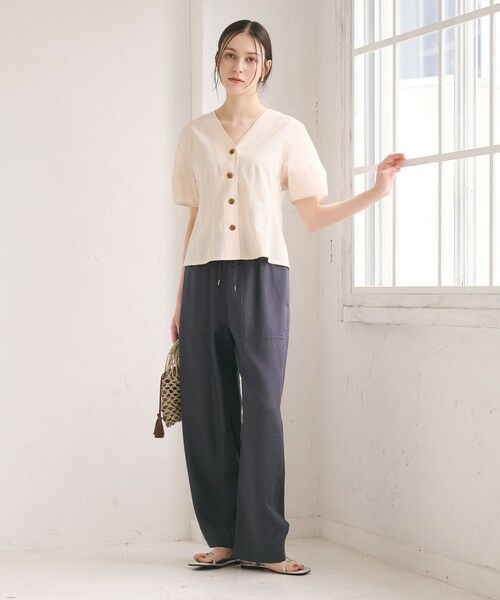 BEAUTY&YOUTH UNITED ARROWS / ビューティー&ユース ユナイテッドアローズ シャツ・ブラウス | カーブスリーブ Vネック ブラウス UVカット 防シワ ウォッシャブル | 詳細6