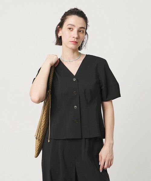 BEAUTY&YOUTH UNITED ARROWS / ビューティー&ユース ユナイテッドアローズ シャツ・ブラウス | カーブスリーブ Vネック ブラウス UVカット 防シワ ウォッシャブル | 詳細9