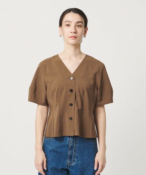 BEAUTY&YOUTH UNITED ARROWS / ビューティー&ユース ユナイテッドアローズ シャツ・ブラウス | カーブスリーブ Vネック ブラウス UVカット 防シワ ウォッシャブル | 詳細16